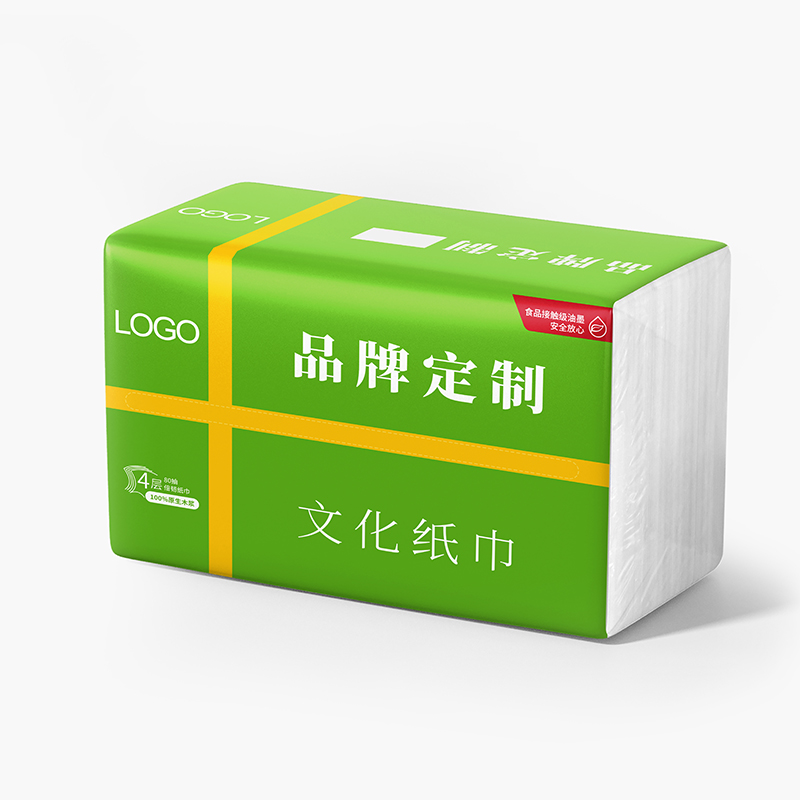 内容订制纸巾绿色模板